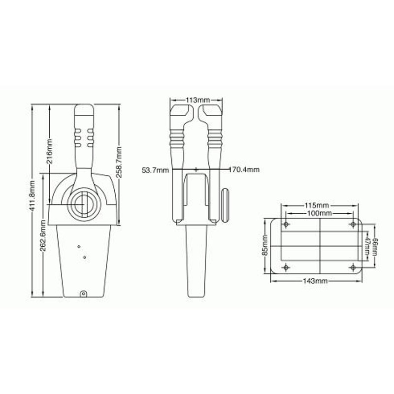 リモコンレバー KBツインレバー クラッチ＆スロットル （インチ