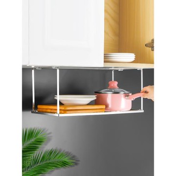 304不銹鋼櫥柜下掛架廚房吊柜下方置物架柜子底部分層拉籃儲物架