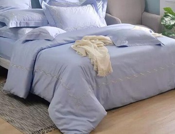 [COSCO代購5] W136117 La Belle 雙人300織純棉刺繡被套床包4件組 150公分 X 186公分 藤蔓款