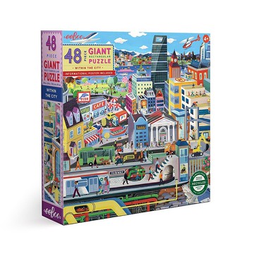 eeBoo 48 片超大地板拼圖 – 城市 Within the City