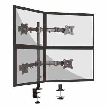 HAPPY TECH 快樂科技 桌上型四螢幕雙節旋臂支架 夾鎖桌 T26-C04 13~27吋  黑色  1個