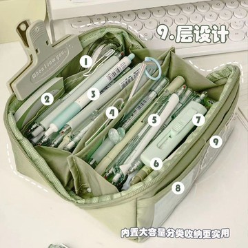 🔥臺灣發貨🔥高顔值稜鏡鉛筆袋 多層大開口文具盒 超大容量 簡約筆袋