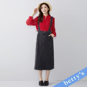 betty’s貝蒂思　大口袋牛仔吊帶裙 (水洗黑)