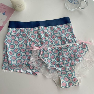 9235名消費常客💰 情侶內褲 男女對褲 牛奶絲抗菌透氣 蕾絲純欲風 可愛兔兔印花 親膚柔軟