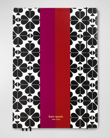 Take Note XL Notebook, Black Spade Flower