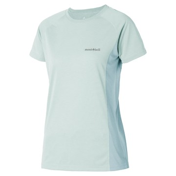 【【蘋果戶外】】mont-bell 1114628 LBL 25 淺水綠【女款】COOL 酷涼短袖排汗衣 排汗T恤機能衣 WICKRON 短袖排汗衣 排汗T恤 機能衣