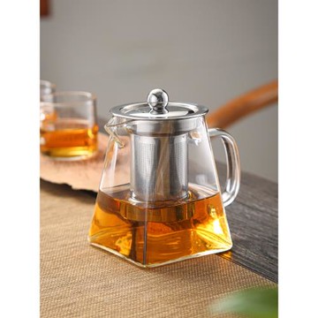 玻璃茶壺耐高溫加厚防爆泡茶壺304過濾網可明火電陶爐加熱煮茶壺