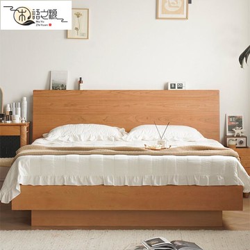 免運 現貨速發北歐實木箱體床1.5米日式小戶型櫻桃木高箱儲物1.8雙人床