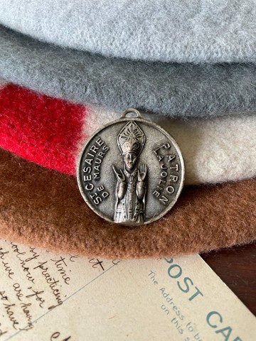 古董Vintage 銀色教宗信仰墜子 CH96