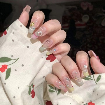 纯手工甜酷穿戴甲纯欲夏日乐园假指甲片果冻胶美甲贴片成品