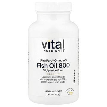 Vital Nutrients, Ultra Pure® Omega-3，魚油 800，檸檬，90 粒軟膠囊