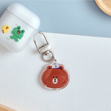 LINE FRIENDS經典-棒球熊大愛心鑰匙圈