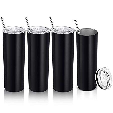 Pack Stainless Steel Skinny Tumblers, Insulated Travel Tumblers, 20 Oz Slim Water Tumbler Cup, Double Wall Insulated Tumbler with Lid and 並行輸入品