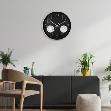 好時好室14吋溫濕度計功能掛鐘(黑底/白底)