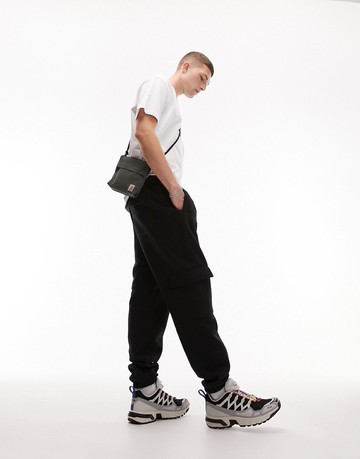Topman cargo jogger in black
