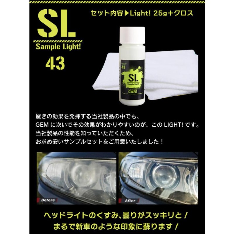 おひとり様2個まで ヘッドライトクリーナー タオル付き サンプルセット