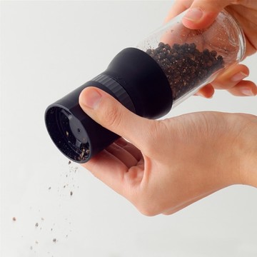 【iwaki】日本耐熱玻璃胡椒/晶鹽 玻璃研磨罐 黑(原廠總代理)