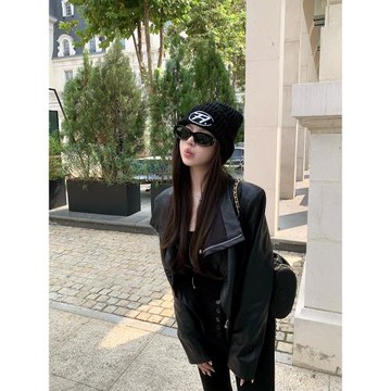 titi小姐姐【諾丁山爵士】皮衣女機車風秋季黑色復古pu皮夾克外套