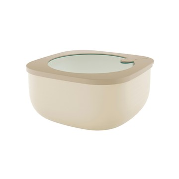 guzzini 常鮮盒 耐熱耐冷 適用於冷藏、冷凍和微波爐  大(19.5 x 19.5 x 9.3cm) 米色 1900cc  1個