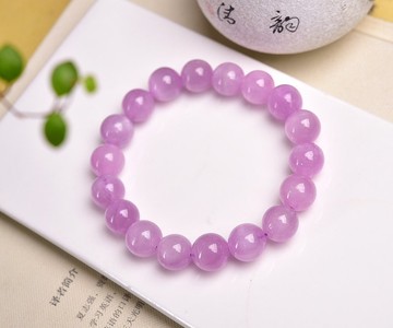 超潤的紫鋰灰單圈手鏈 珠徑11mm左右