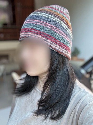 童/成人雙面條紋/南美洲秘魯100%純羊駝毛手工帽灰粉彩虹配色彩色