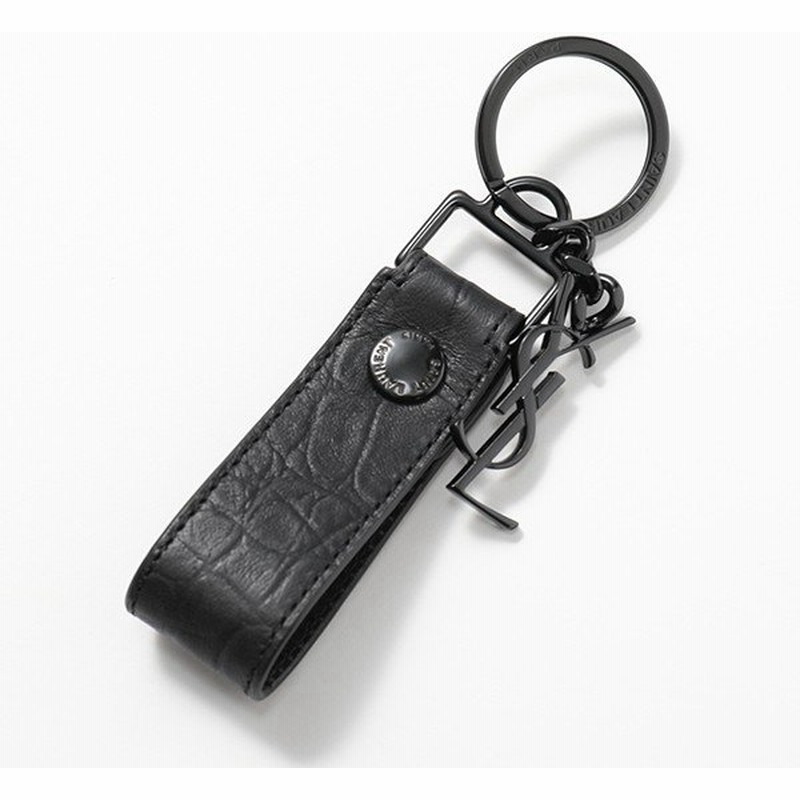 Saint Laurent サンローランパリ 5123 C9h0u 1000 クロコ調レザー キーリング キーホルダー バッグチャーム 1000 Nero メンズ 通販 Lineポイント最大0 5 Get Lineショッピング