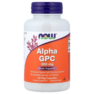 NOW Foods, α GPC，300 毫克，60 粒素食膠囊