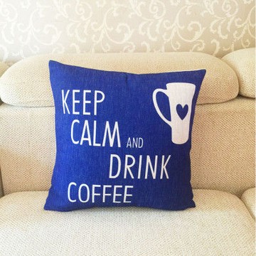 【協貿】簡約加厚亞麻愛心馬克杯沙發方形抱枕含芯