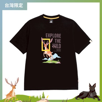 男女同款 台灣限定LOGO T恤｜台灣梅花鹿 - 黑色