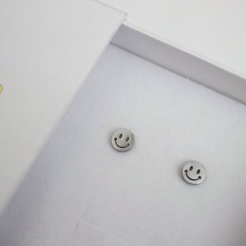耳環現貨（四件$299）不銹鋼 抗敏感 不怕水微笑臉耳針式耳環🌙Moon_（現貨）4327