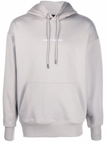 Daily Paper - logo-print cotton hoodie - men - Cotton - M - Grey