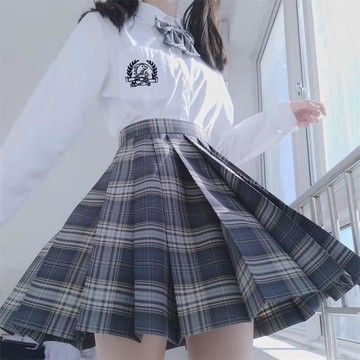 原創製服jk套裝正版格裙女A字高腰純欲百褶裙小個子半身裙子短裙