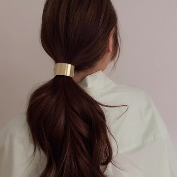 金色拉絲金屬扣頭繩女扎馬尾高彈力耐用發圈新款皮筋扎頭發飾