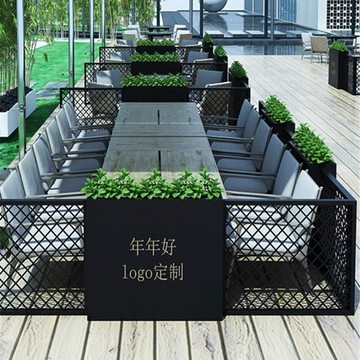 免運 花箱 戶外花箱 花箱隔斷 簡約戶外網格花槽組合鐵藝車間花箱圍欄式庭院外擺商場隔斷種植箱 可開發票 全館五折 工廠現貨直銷 新品特價 b8302