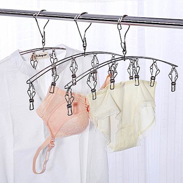 【收納皇后】防風款不鏽鋼曬衣架衣夾6夾「30入組」