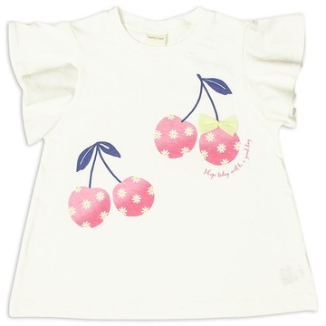 akachan honpo - 短袖T恤-立體造型-米白色