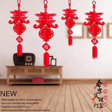 新年春節裝飾用品立體春字燈籠掛件2026馬年室內布置用品過年吊飾