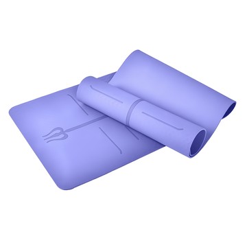 LEADER X 環保TPE雙面防滑體位中導線瑜珈墊 附收納繩 經典版  6mm  薰衣草紫  1組