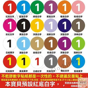 限時促銷 pvc數字號碼 圓形桌號貼紙 數字貼紙 數字標籤 不幹膠數字貼 防水記號貼 餐桌號 機臺編號貼 比賽選手號碼貼