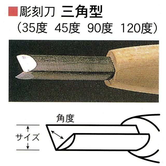 三木章刃物本舗 安来鋼彫刻刀単品 三角型 120度6mm