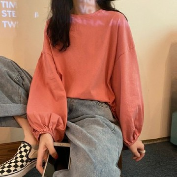 韓版薄款燈籠袖長袖上衣【W233】