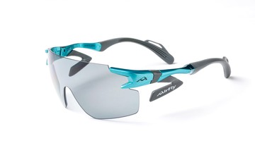 【AirFly】AF302WP-C32 無鼻墊運動太陽眼鏡 小臉福音 偏光灰色鏡片 松石綠/黑
