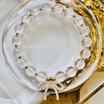 ITS-B642【設計款・天然冰透星光粉晶】天然石水晶手鍊手環