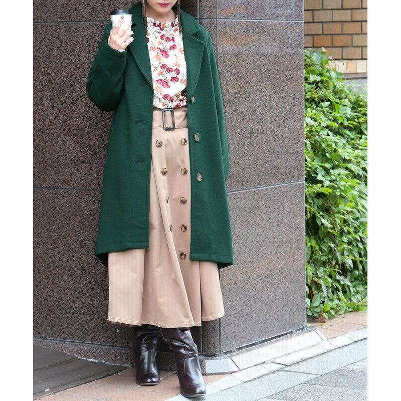 オシャレウォーカー N Orロングジャケットコート レディース グリーン 2 Ll 3l Osharewalker 通販 Lineポイント最大1 0 Get Lineショッピング