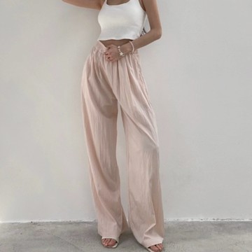 【Aa.chic】多巴胺休閒鬆緊直筒寬褲(六色).女裝/下身/多巴胺/休閒/鬆緊/直筒/寬褲/百搭【C158012】