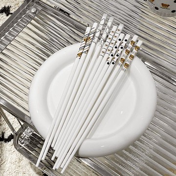 高顏值小熊筷子陶瓷家用健康衛生防滑防霉易清洗高檔禮盒情侶 h802