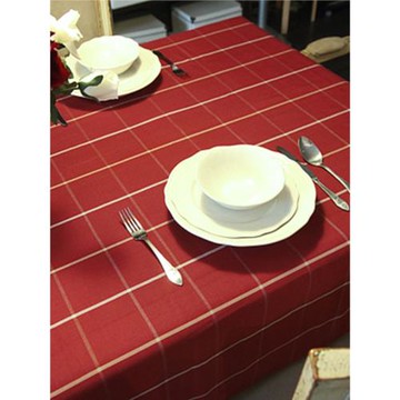 高檔北歐簡約餐桌布紅色格子桌布長方形家用圣誕新年茶幾布藝