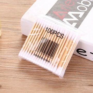 雙頭棉花棒 100支裝 清潔 棉花棒 化妝棉棒 木頭棉花棒 挖耳棒 掏耳棒 棉棒 棉簽 一次性【DG240】 123便利屋