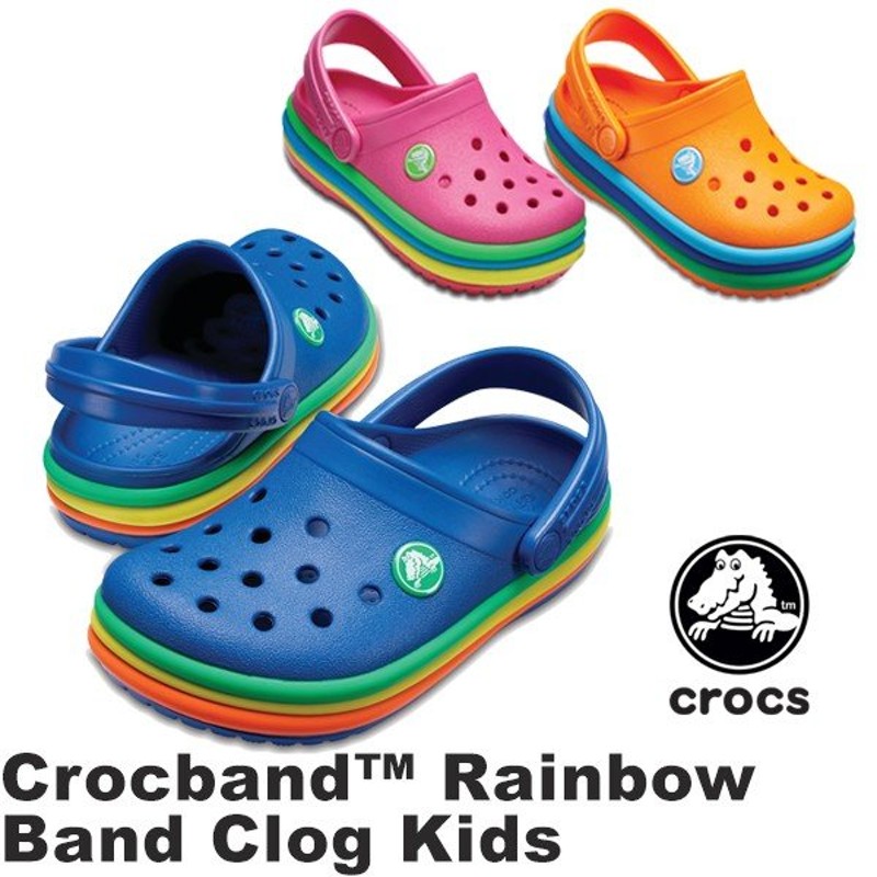 crocband rainbow clog