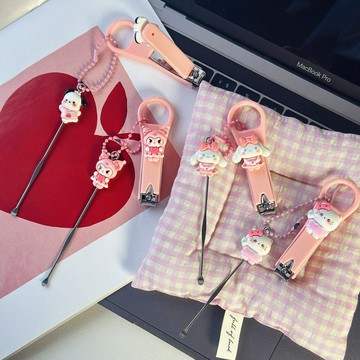 可愛卡通指甲刀家用帶耳勺指甲鉗便捷戶外少女心修甲美甲指甲剪 鑫弘-素時衣櫥
